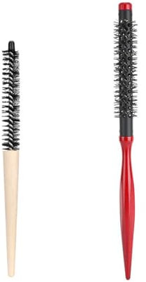 2 Pezzi Spazzola Rotonda Piccola Mini Spazzola per Capelli e Barba Styling per Capelli Sottili Coda di Cavallo Barba Volume Ricci