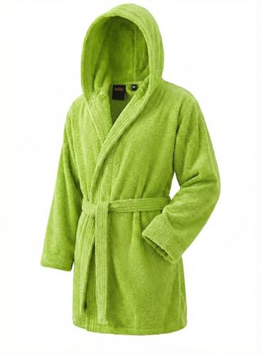 Top Towel Elegant - Badrock för kvinnor och män i 100% bomull, 500 g/m² - val med huva eller utan huva - mjuk och absorberande för dusch, spa och pool, Lime, L
