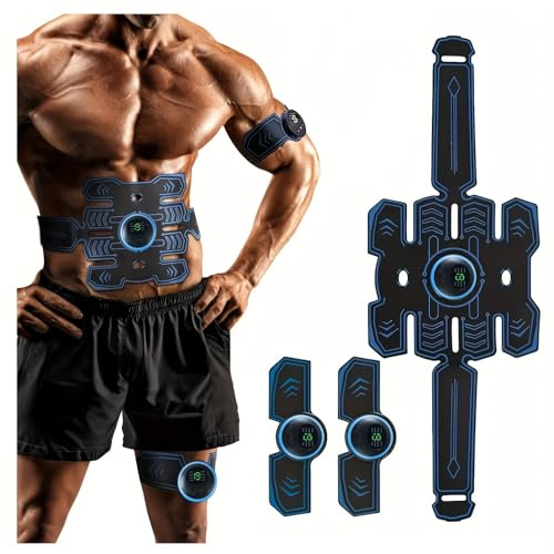 YOUKK Elettrostimolatore Muscolare,EMS Stimolatore Addominale, Elettrostimolatore per Addominali,Cinture tonificanti,Addome/Braccio/Gambe/Waist/Glutei Massaggi-Attrezzi,USB Ricaricabile-Uomo/Donna