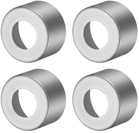 sourcing map 4 Pcs Shower Arm Flange, 1.3x2.6x1.6(33x66x40mm) Stainless Steel Round Escutcheon Plate, Wall Split Flange, Wall-Mounted Water Pipe Cover for Pipe, Silver