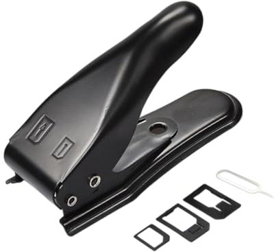 misppro Cortador de tarjetas SIM Nano y Micro SIM 2 en 1 con adaptadores y pin de expulsión, construcción de acero portátil para teléfonos inteligentes