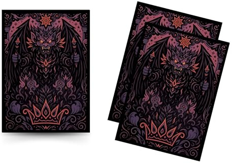 Sammelkartenhüllen, 100 Stück, glatte matte Rückseite und transparente Vorderseite (66 x 92 mm), passend für Standardkarten, MTG, Sport- und Sammlerdecks - Crimson Netherlord
