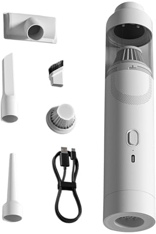 Luckxing Aspirateur Portatif sans Fil, Aspirateur Compact pour Voiture, Dépoussiéreur d'air Automobile avec Buses Multiples pour Maison, véhicule, Camping, Camping-Car, Meubles, Poils d'animaux,