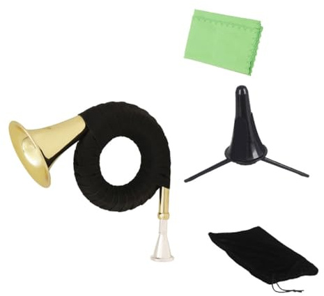 Waldhorn Blechblasinstrument in B-dur aus Messing für Musikliebhaber | Stück, Klare und Natürliche Klangfarbe, Tragbar für Spiel Jederzeit Unterwegs Zufällige Farbe