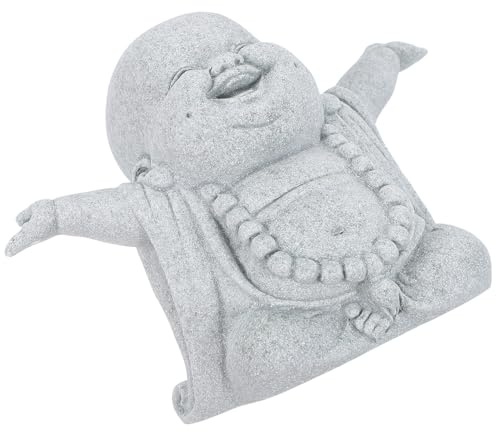 Gadpiparty Sandstein Buddha Figur Aquarium Deko Kleine Buddha Statue für Tisch Fischbecken Zen Meditationsfigur Langebige Dekorative Skulptur für Zuhause und Büro