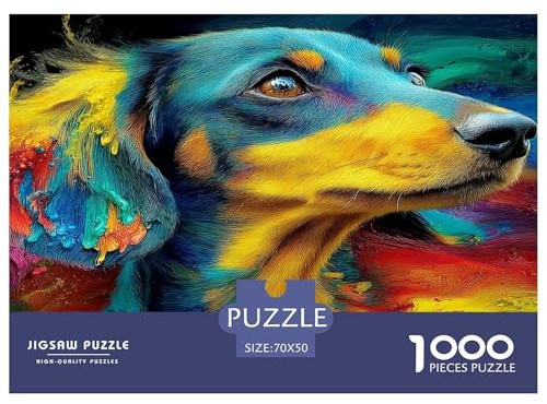 Jigsaws 1000 Piece Cute Sausage Dog - Artistic Pet Dog A Funny And Artistic Puzzle Gifts for Children Boys Girls Puzzles 70x50cm/1000pcs