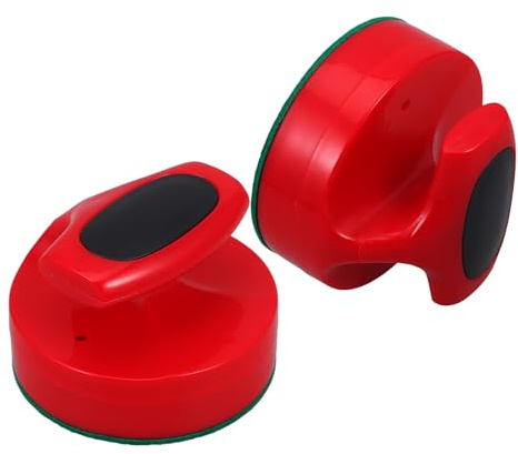 CLISPEED Lot de 2 Pousseurs de Hockey sur Air 94Mm Rouge avec Base en Peluche Verte Accessoires de Hockey sur Table pour Jeu Silencieux et Précision Optimale Pièces de Rechange