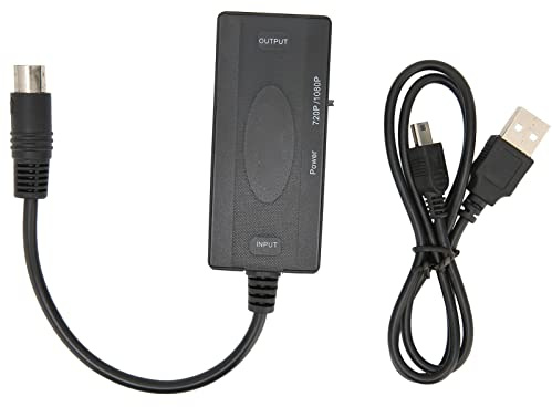 Convertidor Consola Juegos a HD, sin Pérdidas y sin Demora, Adaptador Multimedia HDTV con Cable Alimentación USB for Jugadores Retro y Entornos Hogareños