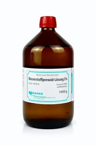 Wasserstoffperoxid-Lösung 3% - 1000 g - in hochwertiger Glasflasche