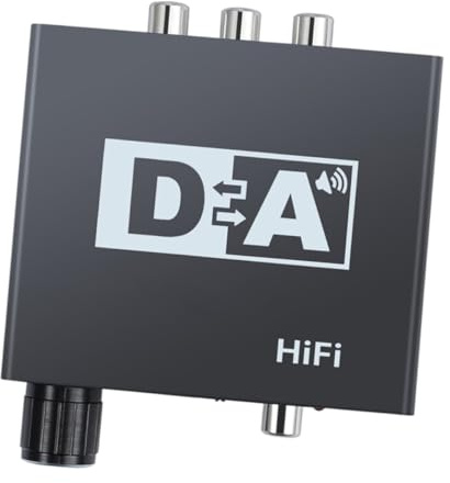 STOBAZA Digital Analog Audio Wandler mit 3,5mm Schnittstelle und Lautstärkeregelung Bidirektionaler Koaxialer und Optischer Adapter aus Kunststoff für HiFi Anlage