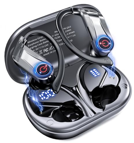 VNMN Cuffie Bluetooth 6.1 Sport,Auricolari Bluetooth (Nero) | 120 Ore HiFi Stereo Cuffiette per Running, Cancellazione Rumore 4 HD Mics,IP7 Impermeabili , Cuffie In Ear Senza Fili
