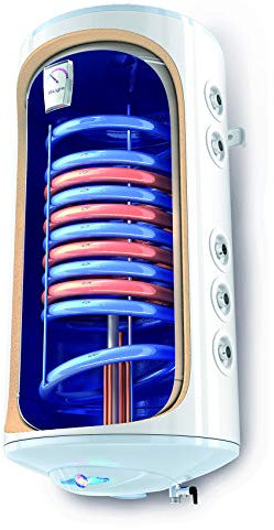 150 Liter wandhängender elektrischer Warmwasserspeicher Kombispeicher mit 2 Wärmetauscher 2000 Watt Heizleistung - druckfest 230 Volt/ 50 Hz inkl. Sicherheitsventil und Wandhalterung