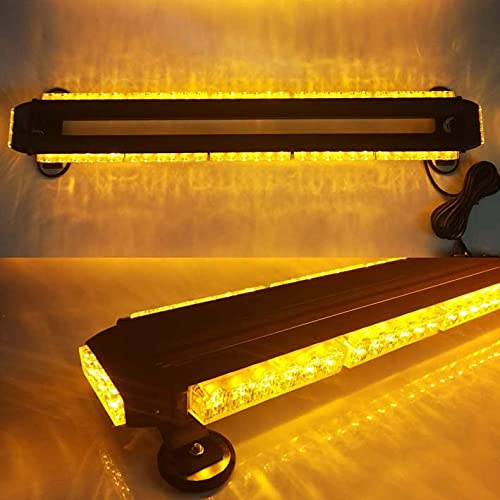 Evershine Signal ES-318-5 Barre Lumineuse stroboscopique de Toit pour véhicule avertisseur d’Avertissement de 32,3 avec voyants sur Les côtés, 66 W 12 V CC - Jaune (5 Barres)