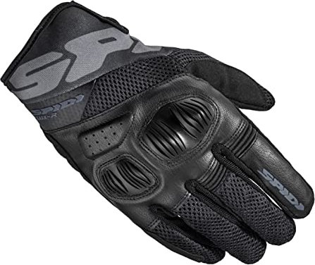 SPIDI, Flash-R Evo, Herren-Motorrad-Handschuhe, schützend & strapazierfähig, Sommerhandschuhe, wasserdicht & rutschfest, Touchscreen-tauglich, Durchschnitt, Schwarz