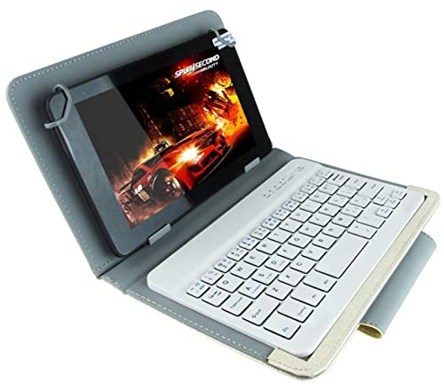 ZZjingli Cases Universal Bluetooth Keyboard with Leather Case & Holder for Ainol/PiPO/Ramos 7.0 Inch / 7.8 Inch / 8.0 Inch Tablet PC(Black)(Gold)(White) (Color : Black)
