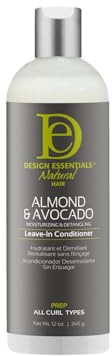 Design Essentials Après-shampoing sans rinçage hydratant et démêlant naturel aux amandes et à l'avocat, 355 ml