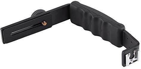 Entatial Staffa per Impugnatura per Fotocamera Flash Staffa per Fotocamera Universale Impugnatura a L Angolo Regolabile Elimina Accessori per Fotografia Occhi Rossi Heavy Duty con 2 Lati Standard Hot
