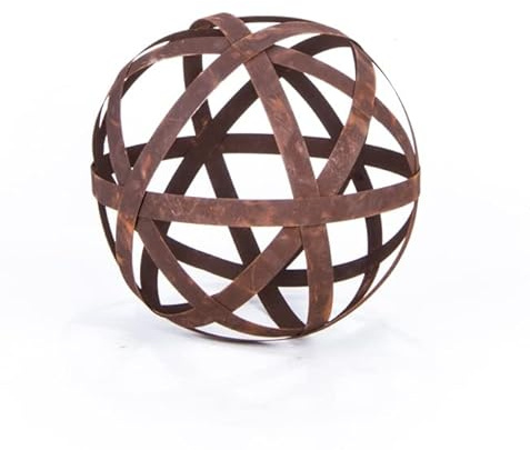 ecosoul Kula, rostkula, dekorativ kula, rostade band, trädgårdsboll, metall, rost, dekoration, rostfritt stål, olika diameter, 1 styck (40 cm diameter)