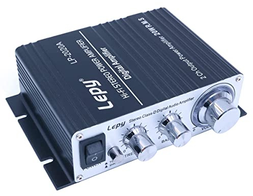 DollaTek LP-2020A Auto/Haushalt HiFi Verstärker Audio mit 3A Netzteil Kompatibel mit Computer, Handys oder MP3-Playern DAC etc - Schwarz