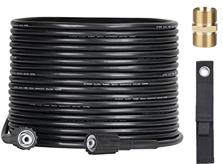 OHAYORI High Pressure Washer Hose 10M/33FT, M22 14mm Female Replacement Jet Wash Hose, Flexible Power Washer Extension H ose with M22 Double Male Thread Coupler, 2600PSI Pressure W Asher Accessory