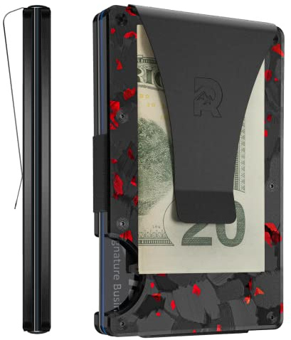 The Ridge Wallet for Men - Slim Minimalist Compact Wallet and Card Holder, RFID Protected Front Pocket Wallets for Men with Integrated Money Clip (Forged Ember)