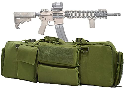 KLZUOPT Gewehrkoffer Taktischer Gewehrkoffer Militärgewehr-Aufbewahrungskoffer M4-Waffentasche Pistole Airsoft-Rucksack für die Jagd für die Aufbewahrung und den Transport von Gewehrpistolen, grün