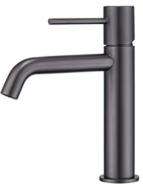 Robinet de lavabo Mice en laiton, mitigeur 2 voies eau froide/chaude, noir mat (Black Gun Metal)