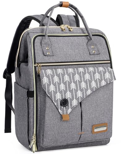 Lekebaby Baby Wickelrucksack Wickeltasche mit Wickelunterlage, Separatem Windelfach und Kinderwagengurten, Multifunktional Große Kapazität Babytasche Reisetasche für Unterwegs (Grau)
