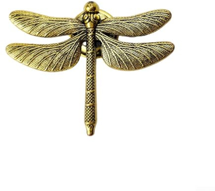 Zoegneer Libellen-Einlochgriff aus Zinklegierung, Türknäufe für Kinderzimmer, Schränke, Gold/Silber/Altbronze-Farben (Altgold)