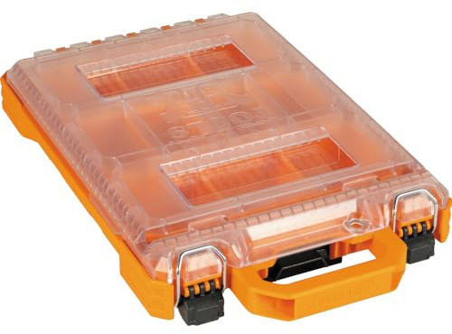 Klein Tools 54808MB MODbox Hochfachbox, Halbbreiter Werkzeug-Organizer, Kleinteile-Werkzeugkoffer mit 10 Fächern, 4 herausnehmbaren Behältern, stapelbares Modul