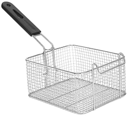 Gralara Panier de Service de friture d'acier Inoxydable de friteuse Panier de Frites pour l'aile de Poulet, 19.7 cm x 17 cm x 10 cm