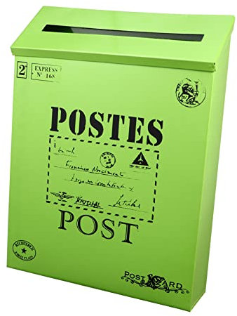 Retro Briefkasten aus Eisen in Grün als Fotozubehör und Dekoration