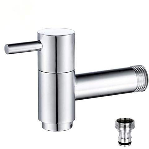 Robinet mural en laiton chromé pour jardin, balcon, lavabo, eau froide, salle de bain, buanderie