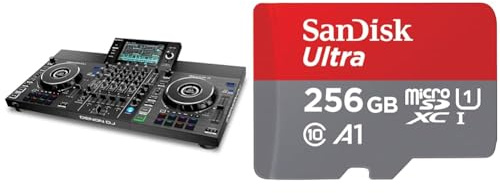 Denon DJ SC LIVE 4 - Standalone DJ-Controller & SanDisk Ultra Android microSDXC UHS-I Speicherkarte 256 GB + Adapter (Für Smartphones und Tablets