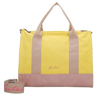 Fritzi Canvas Tote Bag Uni Shopper Damen Handtasche 29,5 x 40 x 14 cm – Schwarz, Rosa, Orange, Light Purple, Mint-Salbei, Blau, Pink, Gruen, Lila, Mint-Pastell, Braun, Rosa, Beige, Gelb