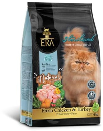 ERA Pienso para Gatos Grain Free Adulto Esterilizado, Pollo y Pavo 6 kg
