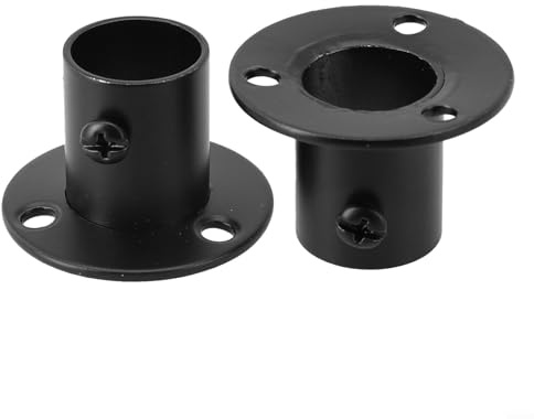 Eawfgtuw 2 x Edelstahl-Halterung für Kleiderschrankstangen – Kleiderstangen-Halterungen, Flanschbuchsen, Endstütze, Vorhangstangenendstütze, Flanschhalterungen (25 mm)