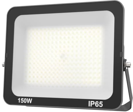 JBdusn 5pcs 150W LED-spotlight, superljus LED-projektor utomhus, IP66 vattentät strålkastare kallvit 6500K utomhusspotlight, Floodlight utomhuspunkt för trädgård stadion garage lager butik verkstad