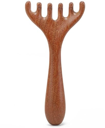 Moreinday Scalp Massage Tool, Head Massager Scalp, Massage Comb for Gua Sha, Wooden Foot Massage Tool - Sandalwood