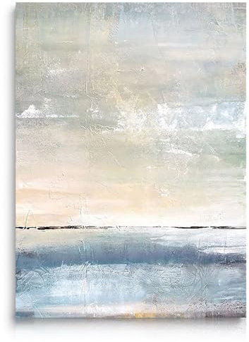 Fchen art Handgemaltes Originalgemälde mit großem Meer, abstraktes Ölgemälde, blaues Gemälde, graue Malerei, Himmelslandschaft, Ölgemälde, Ozean, Leinwandgemälde, Wohnzimmer, Schlafzimmer, fertig zum