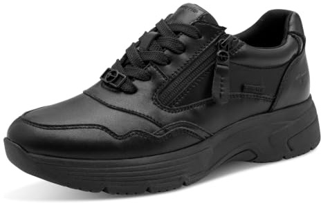 Tamaris dam Comfort Low Duo-tex sneakers, Svart Nap Uni, 39 EU