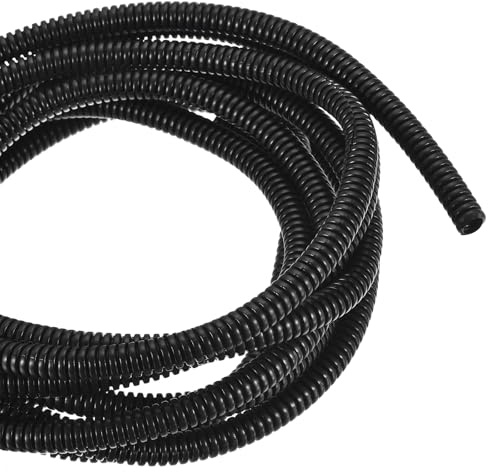 DMiotech 4m Wire Loom Split Tubing 6.5mm, Cord Protectors from Pet Flexible Conduit Cable Management for Office, Home, Garden, Black