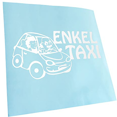 Kiwistar - Autoaufkleber - Weiß - 20x10cm Enkeltaxi Großeltern Kinder Mädchen Aufkleber für Auto, Laptop, Fahrrad, LKW, Motorrad mehrfarbig JDM Decal Racing