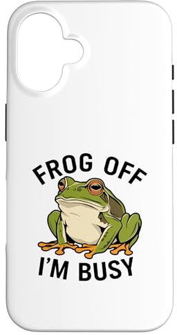 Lustiger Frosch aus beschäftigten Amphibien, verrücktes flippiges Kunstwerk Hülle für iPhone 16