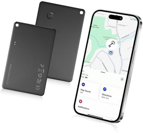 Geldbörsen Tracker Karte, Wiederaufladbarer Geldbörsenfinder, Find My (nur iOS), IP67 Wasserdicht, Gegenstandsortierer für Gepäckanhänger, Telefon, Koffer