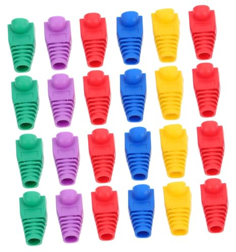 CAXUSD 100pcs Cache Ethernet en Plastique PVC Souple pour Câbles Réseau Cat6, Protection Résistante à l'usure Design Polyvalent et Apparence Élégante Couleur Aléatoire