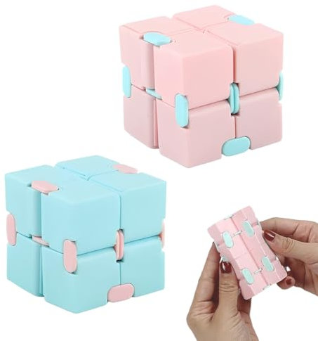 2 Stücke Zappeln Spielzeug,Infinite Cube, Mini Kill Time, Unendlicher Flip Würfel für Stress und Angst Linderung, Entspannendes Spielzeug,fidget cube,anti stress würfel