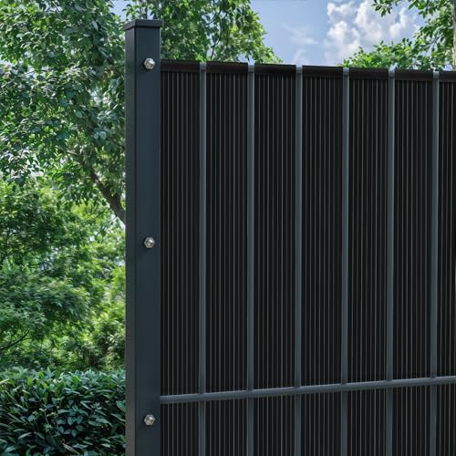 paramondo PVC Sichtschutzstreifen inkl. Befestigungsclips, Sichtschutz Zaun für Garten und Balkon,Windschutz und UV-Beständig, 4,75 cm x 7500 cm, Anthrazit