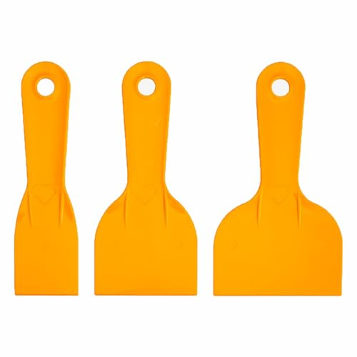 Set di 3 coltelli multiuso in plastica per riempire e raschiare, set di raschietti per stucco, strumenti per rimuovere la vernice, decalcomanie e adesivi per rimuovere carta da parati (7,7 cm/3 in