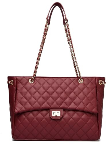 unisoul Handtasche Damen große, Shopper Tasche Umhängetasche Elegante Schultertasche PU Leder Tote Bag für Arbeit Einkaufen und Reisen
